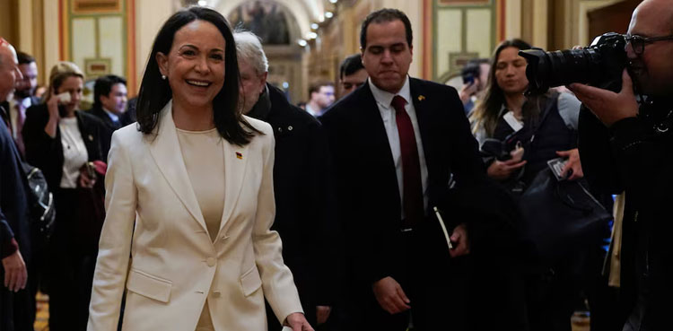 Trump accepts Nobel medal from Venezuelan opposition leader Machado