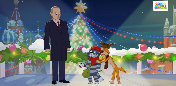 Vladimir Putin meets talking cat and dog in popular Russian cartoon
