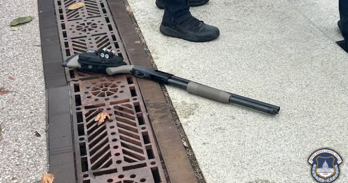 Man arrested after running toward US capitol with loaded shotgun, say police