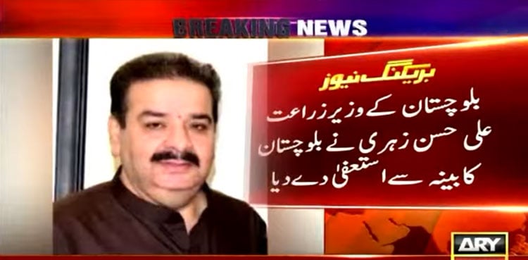 Balochistan Agriculture Minister Ali Hassan Zehri resigns, citing personal constraints