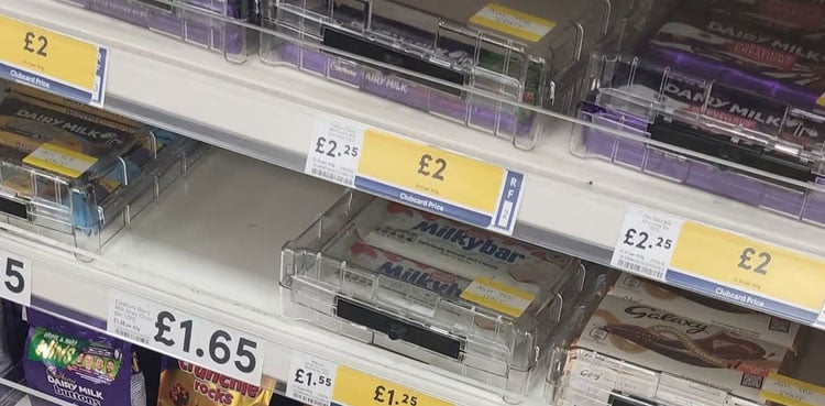 Shops forced to lock chocolate in plastic boxes to stop surge of thefts