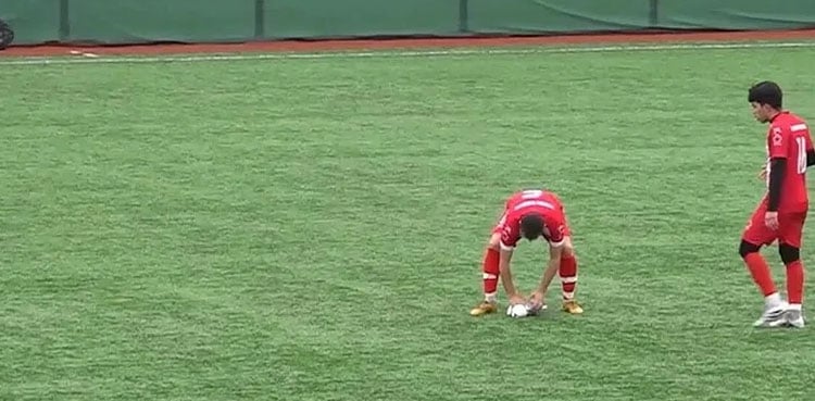Watch: Player saves seagull hit by ball during soccer match
