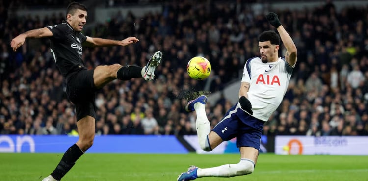 Manchester City stunned as Solanke magic earns Tottenham a draw