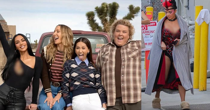 Kim Kardashian films ‘The Fifth Wheel’ under direction of Eva Longoria