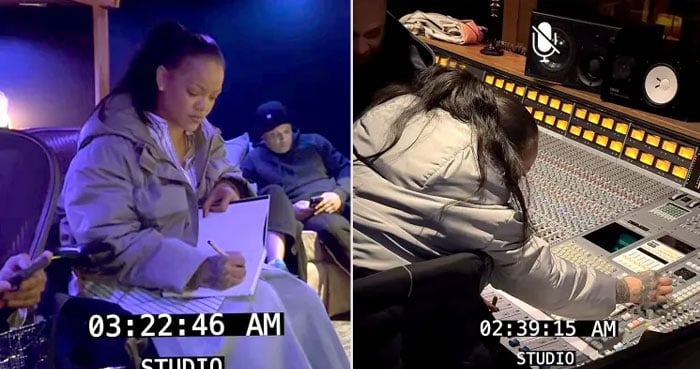 Rihanna hints at ninth album as shares peek into her late-night studio session