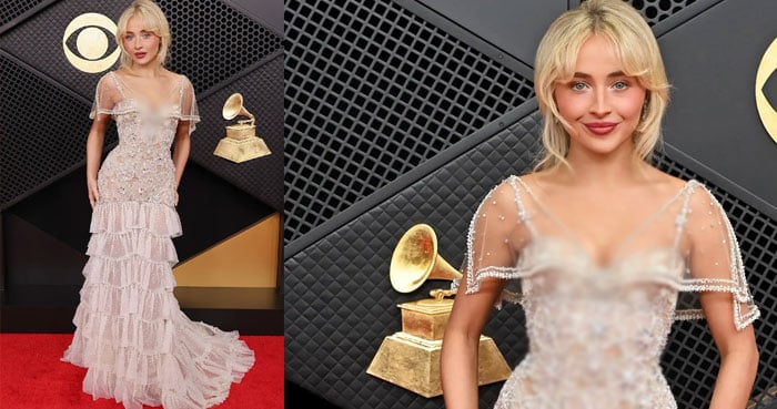Sabrina Carpenter stuns in Jewel Covered Valentino Gown at 2026 Grammys