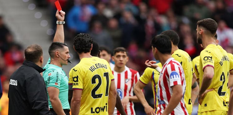 Getafe's Abqar sent off for grabbing Sorloth's genitals