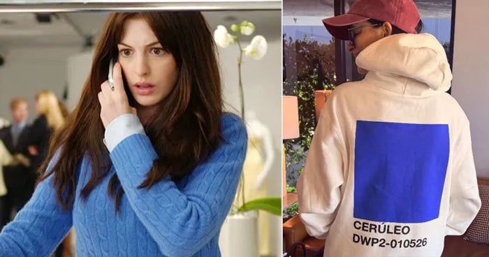 Anne Hathaway rocks cerulean blue sweatshirt in nod to ‘Devil Wears Prada 2’