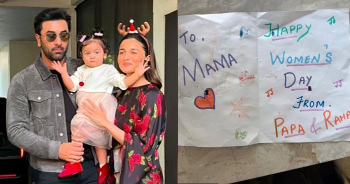 Ranbir Kapoor, daughter Raha surprise Alia Bhatt with cute Women’s Day card