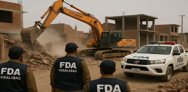 FDA demolishes illegal housing scheme, seals office on Narwala Road