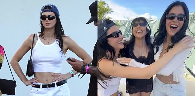 Kendall Jenner turns heads at Coachella 2026 with sisters Kylie and Kourtney