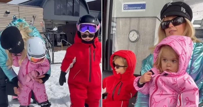 Paris Hilton enjoys adorable first ski trip with her kids at Yellowstone