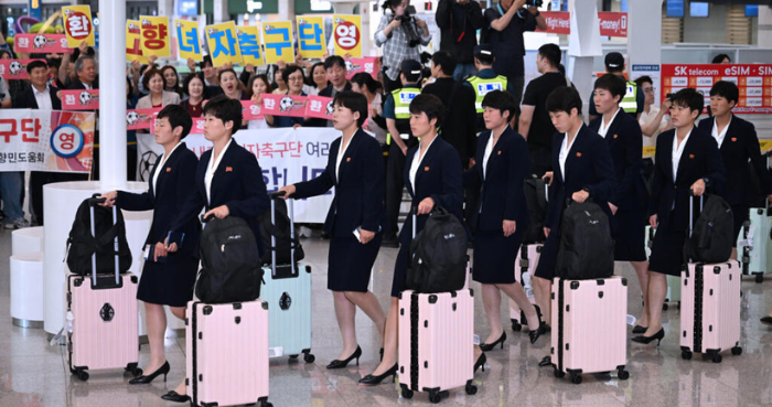 North Korean women footballers land in South ahead of rare match