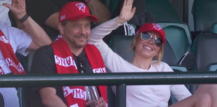 Sydney Sweeney spotted cheering Swans in thrilling AFL victory