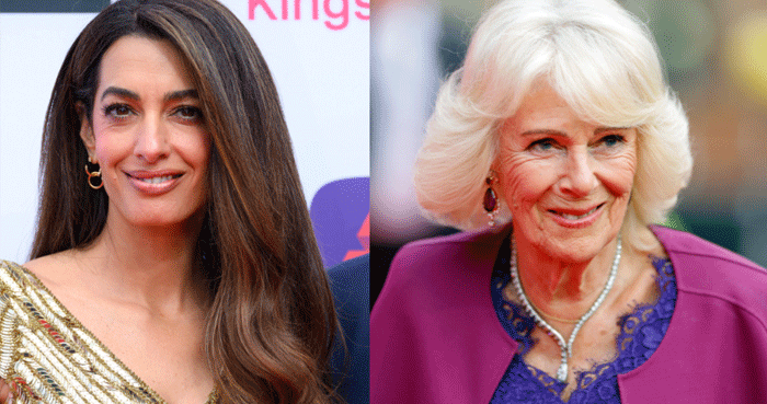 Queen Camilla discusses Charlotte Tilbury makeup With Amal Clooney at royal event