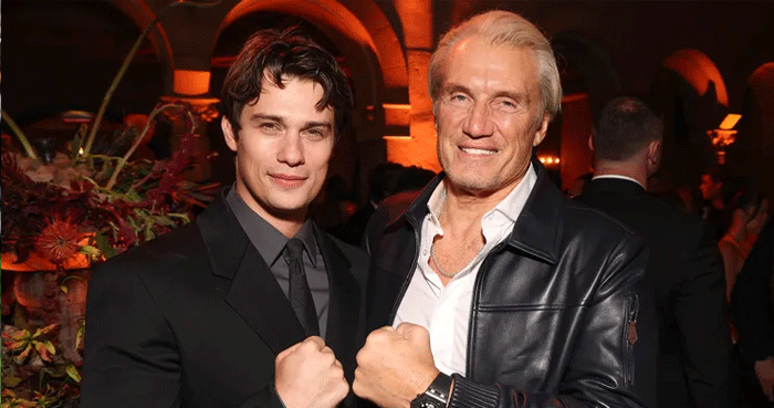 Dolph Lundgren supports Nicholas Galitzine at ‘Masters of the Universe’ launch