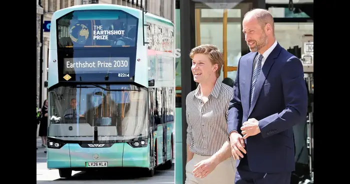 Prince William arrives by Green Bus to honor Earthshot innovators