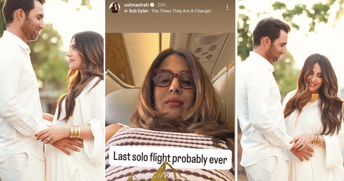 Ushna Shah leaves Pakistan for abroad ahead of first child’s birth