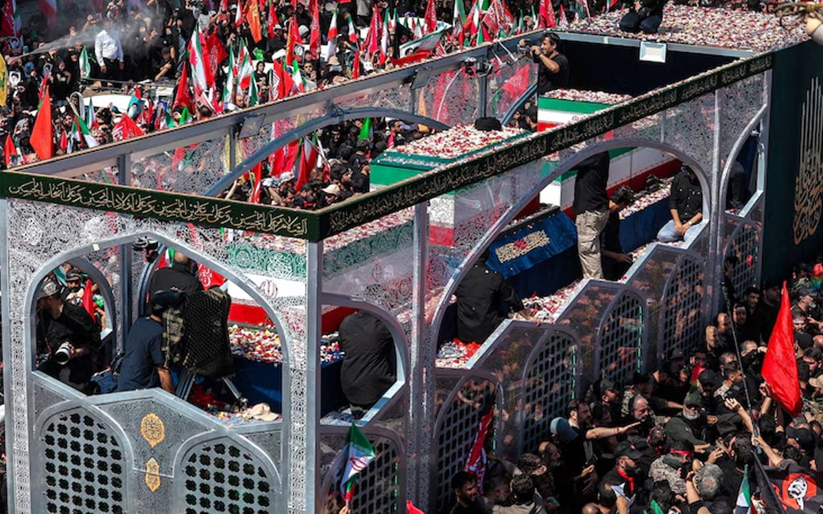 ‘Only revenge’: Mourners’ message at Ali Khamenei’s burial