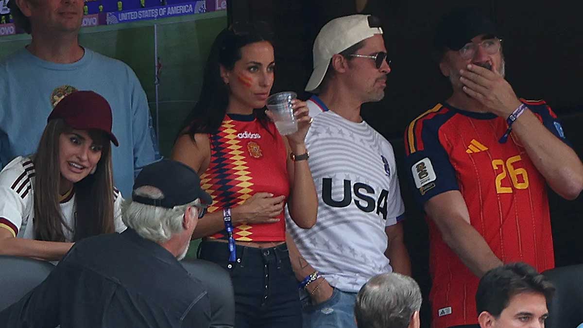 Brad Pitt, Ines de Ramon watch thrilling win at SoFi Stadium