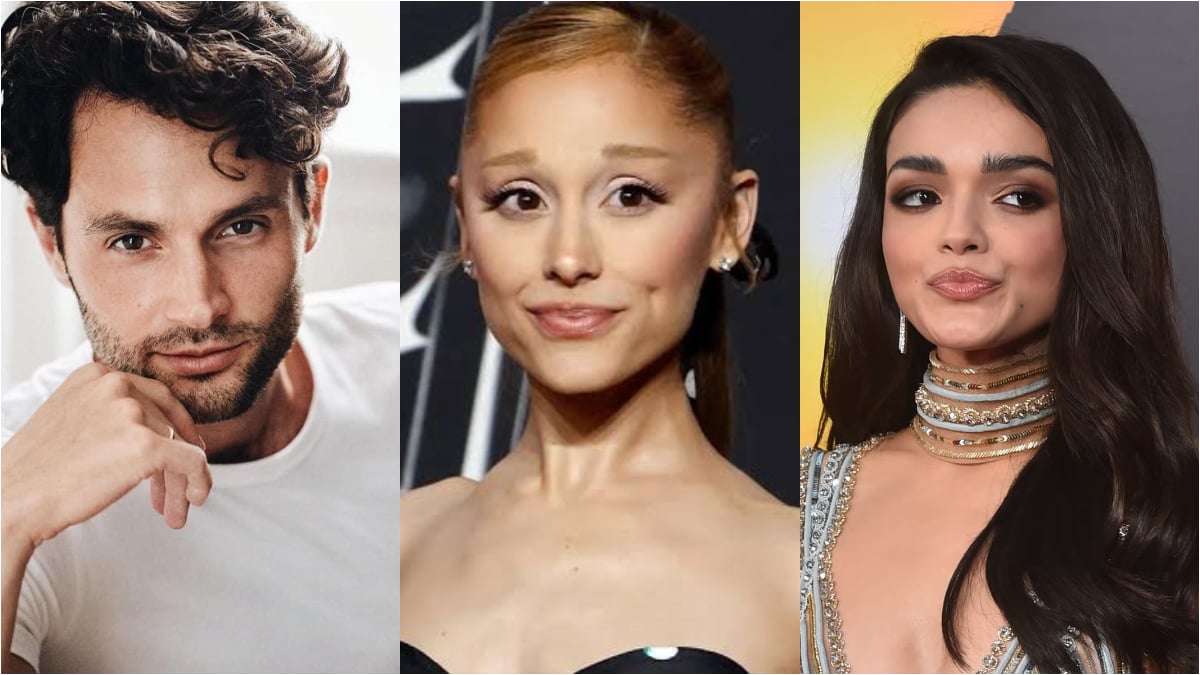 Rachel Zegler joins Penn Badgley at Ariana Grande concert