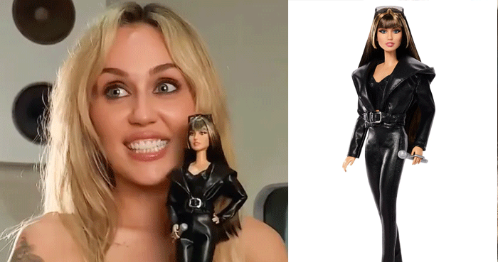Miley Cyrus turns into barbie as Mattel unveils her official doll