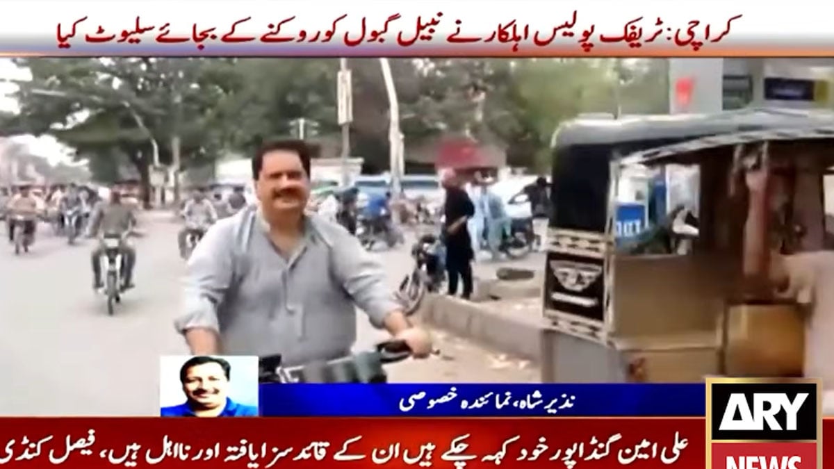Nabil Gabol filmed riding motorcycle without helmet in Karachi