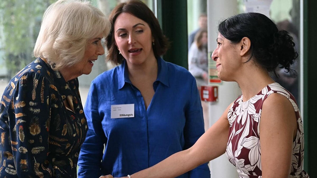 Queen Camilla visits shelter supporting abuse survivors