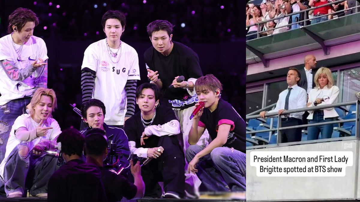 French President Emmanuel Macron enjoys BTS concert with wife Brigitte