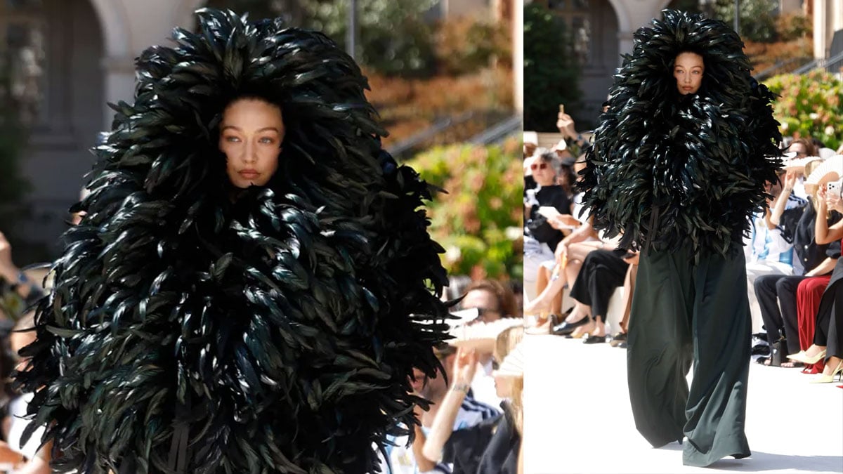 Gigi Hadid returns to couture fashion show after 4 years in bold black look