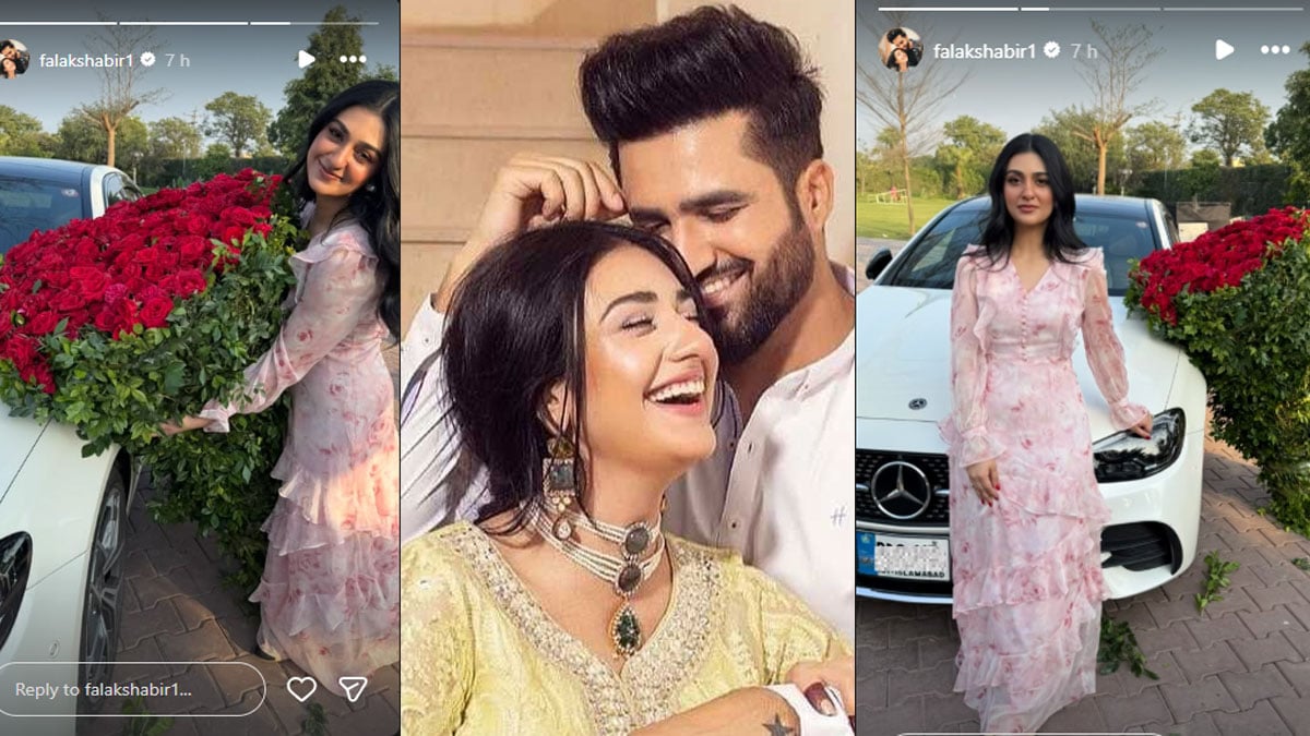 Falak Shabir surprises wife Sarah Khan with on their 6th wedding anniversary