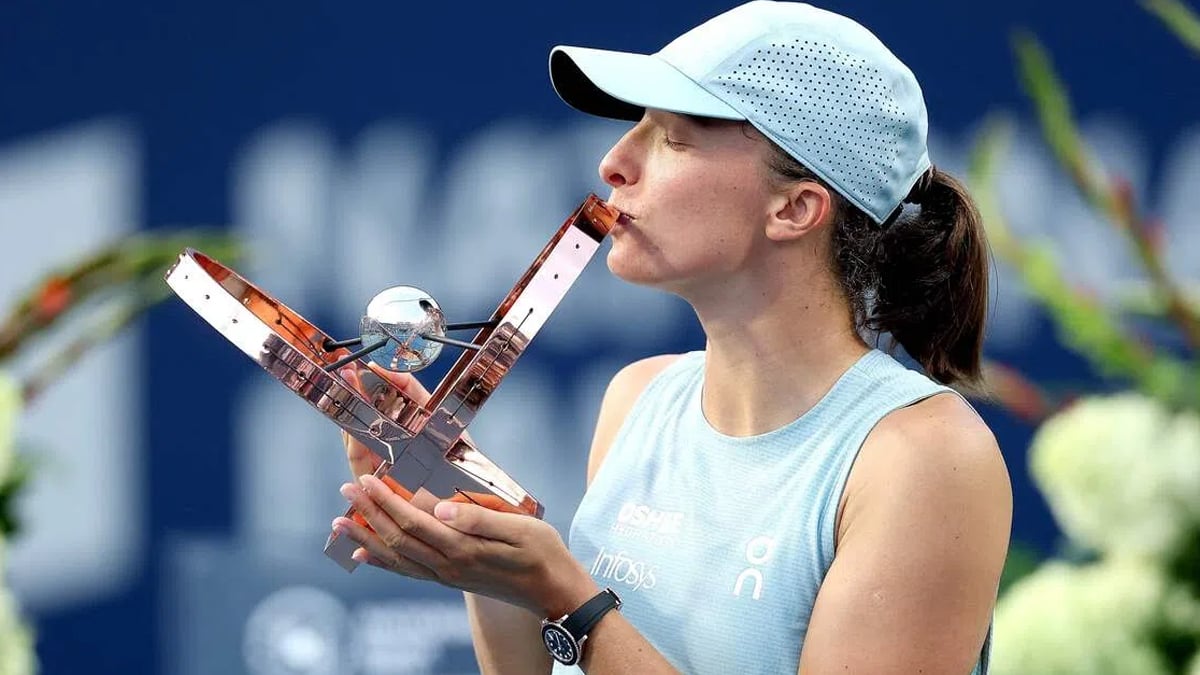 Swiatek rolls past Rybakina for WTA Toronto title