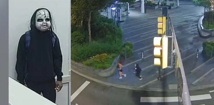Masked suspect films himself stalking residents in chilling neighborhood video
