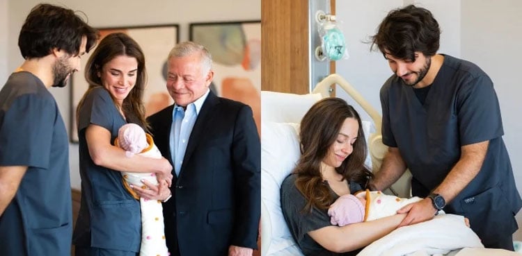 Queen Rania celebrates birth of twin granddaughters: Princess Iman and Jameel Thermiotis reveal names